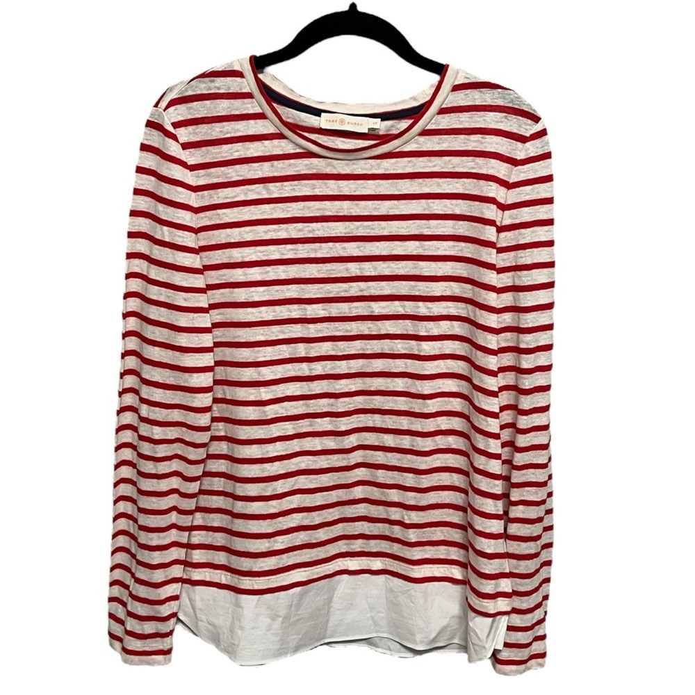 Tory Burch Linen Striped Top
